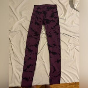 Purple and black tie die lululemon leggings